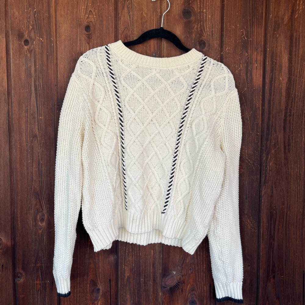 La Ligne for Target white cableknit sweater size S